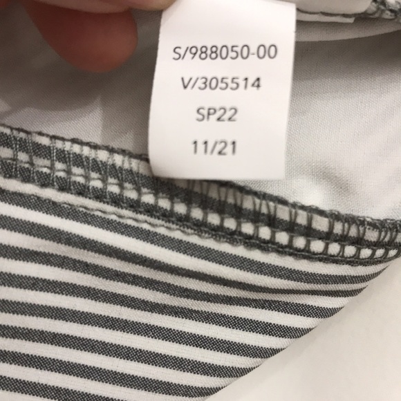 Athleta Brooklyn Textured Ankle Pant City Stripe Black/Sea Size 8 Petite - Picture 14 of 14